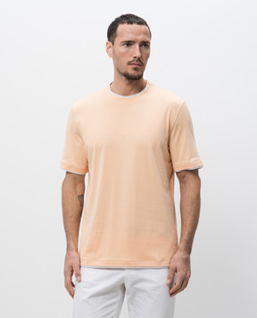Brunello Cucinelli Orange layered T-shirt M0B137427