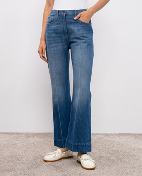 Valentino Blue flared jeans with a worn effect 7B3DD20N9KH
