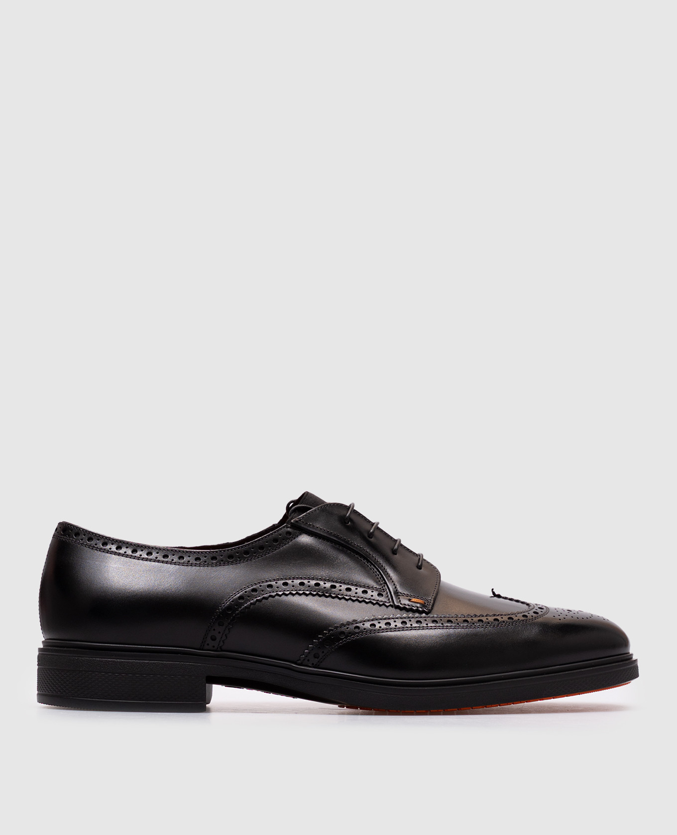 

Black leather brogues Santoni