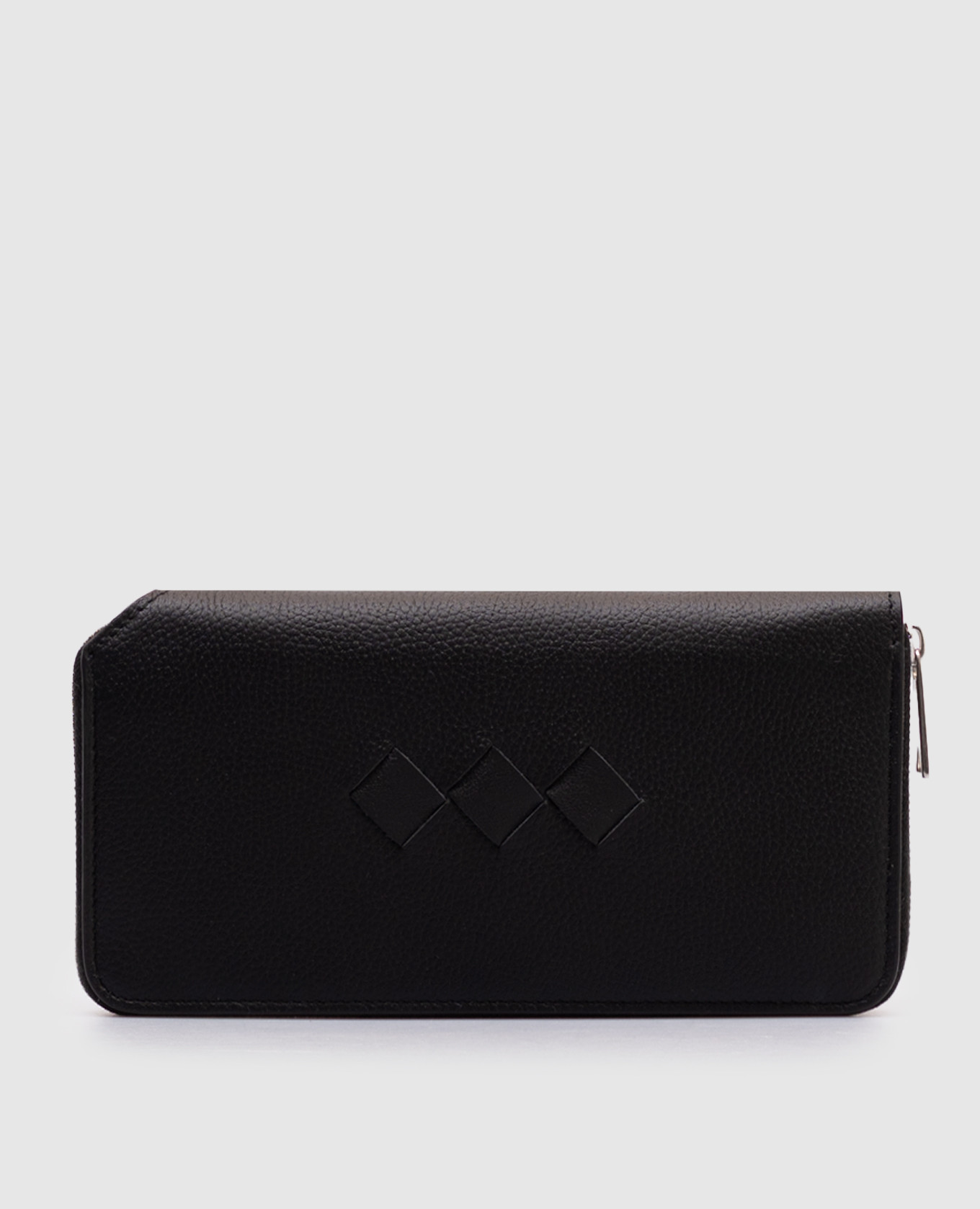 Black Tre Zip Around Leather Wallet Bottega Veneta