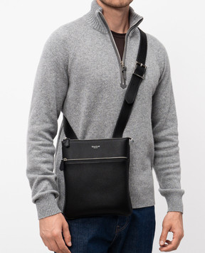 Serapian Black leather bag with logo SRCCHMML679423Y001
