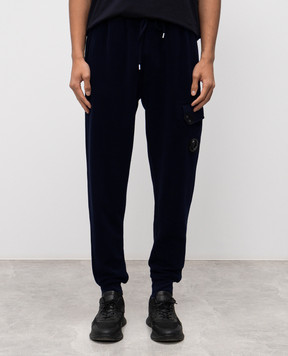 C.P. Company Blue joggers with logo patch MSP308A006614G