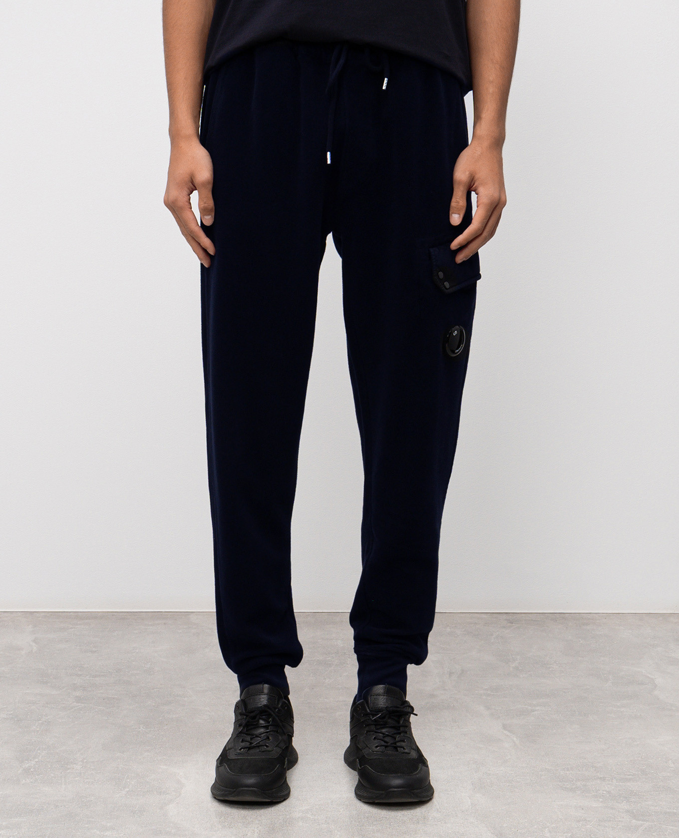 Blue joggers with logo patch C.P. Company 3