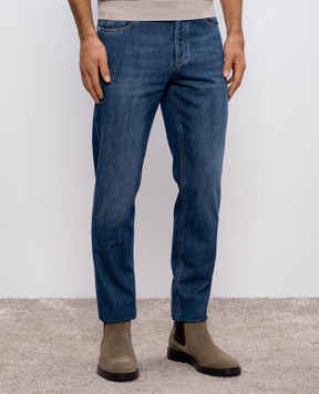 Brunello Cucinelli Blue jeans with a worn effect ME645D3210