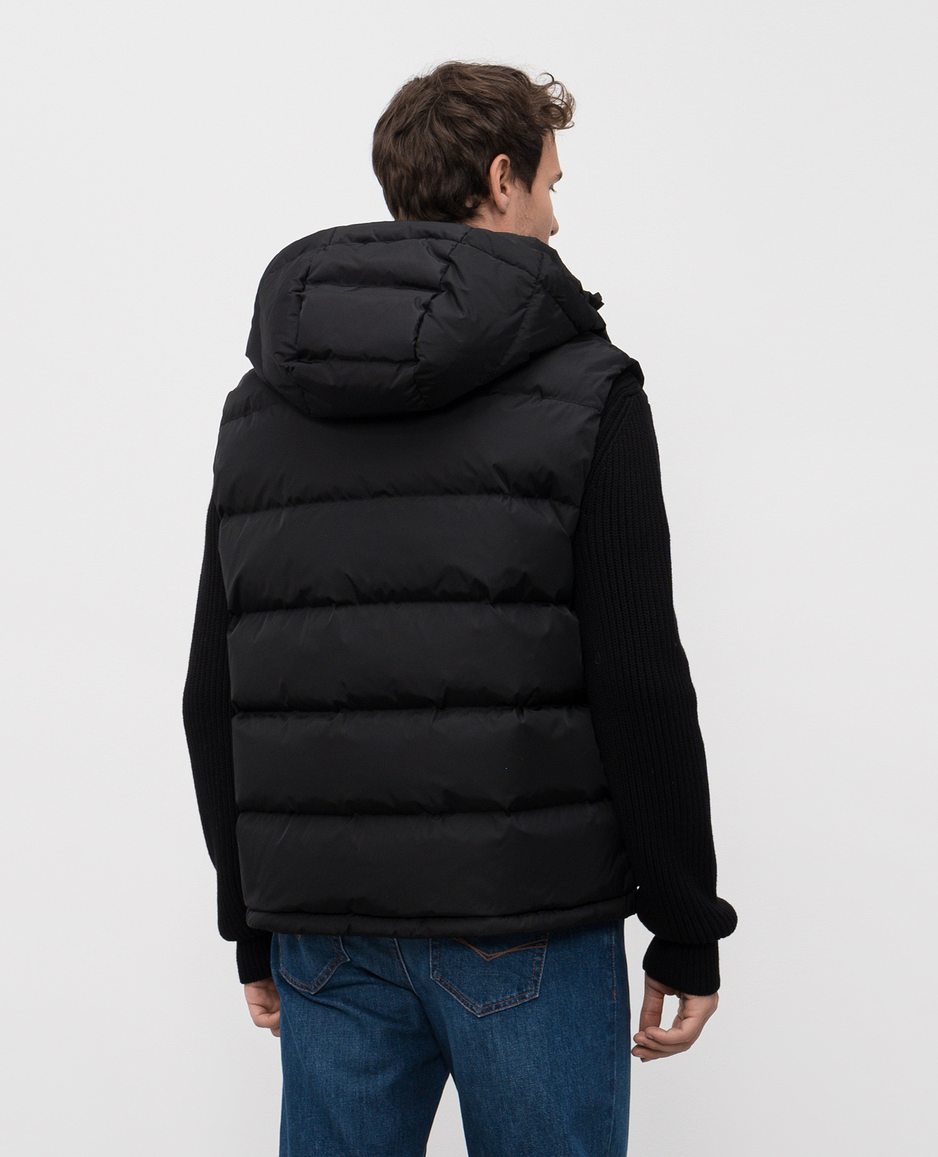 

Black down vest with emblem Valentino