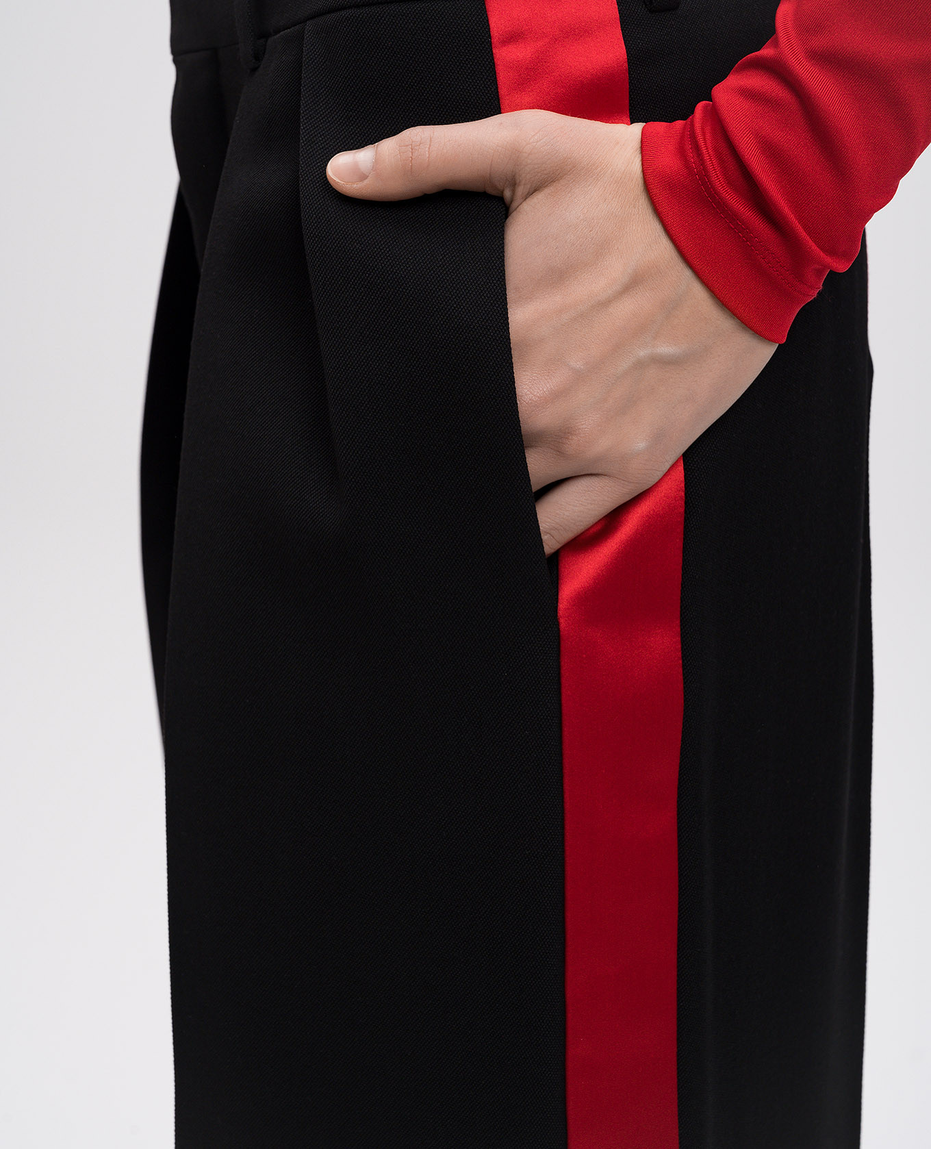 

Black wool pants with stripes WARDROBE.NYC