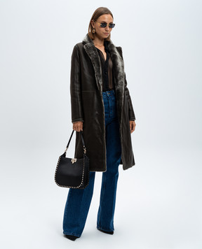 Yves Salomon Gray two-sided copper sheepskin coat 21WYM60504MESI