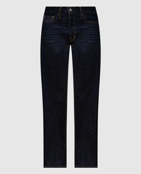 Tom Ford Blue jeans with leather logo patch DPH001DMC034S24