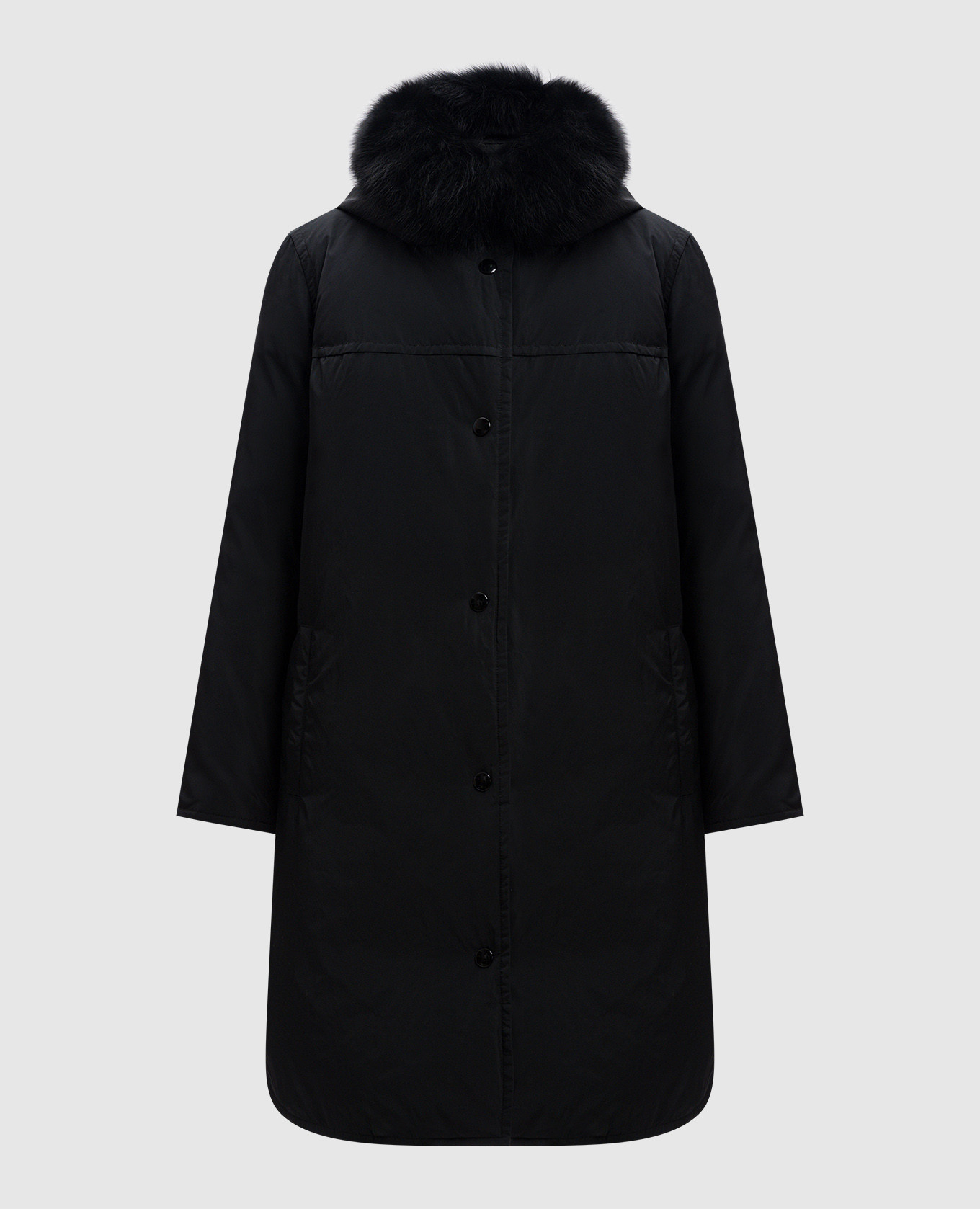 

Black down jacket with fox fur Yves Salomon