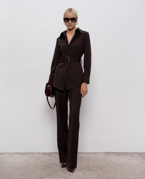 Dondup Brown Flora pants with wool DP807OS0120D002O
