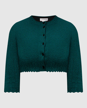 Victoria Beckham Green cardigan with lurex 1124KJU005243A