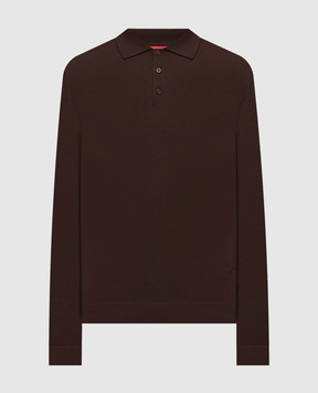 ISAIA Brown silk polo shirt MG8327Y0470