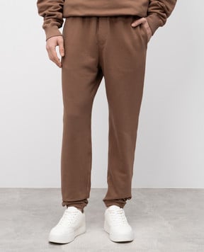 Dolce&Gabbana Beige joggers with textured logo monogram GP0M3ZG7O2P