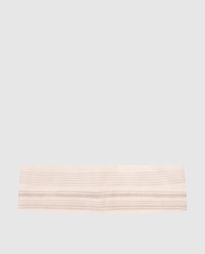 Brunello Cucinelli Beige silk cummerbund with monil chain MA901C121