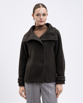 Peserico Brown double-breasted coat with wool and cashmere S2103603195