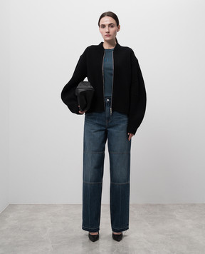 Helmut Lang Blue t-shirt with logo embroidery O06HW505