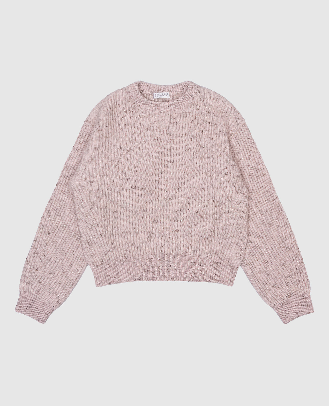Children's pink sweater with wool and lurex brunello cucinelli