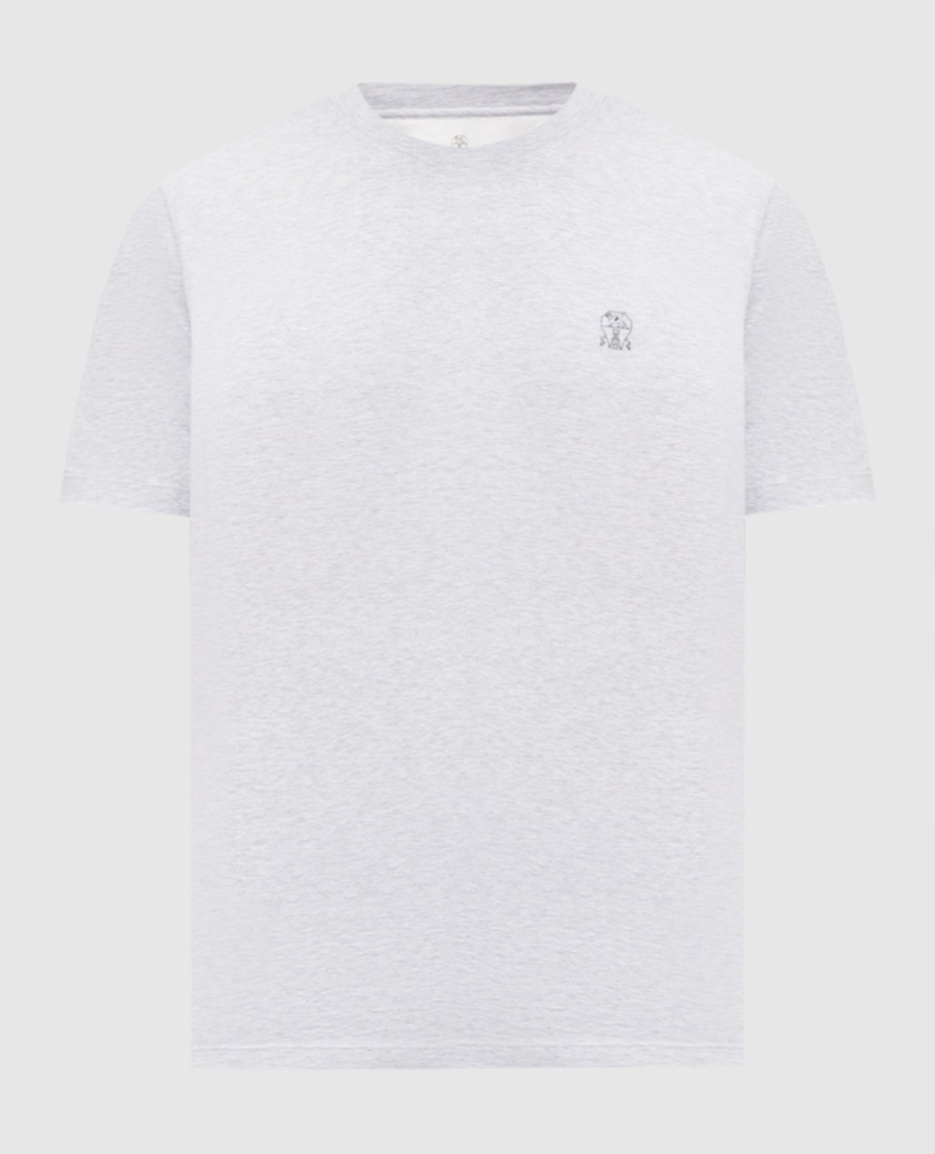 Grey T-shirt with logo print Brunello Cucinelli