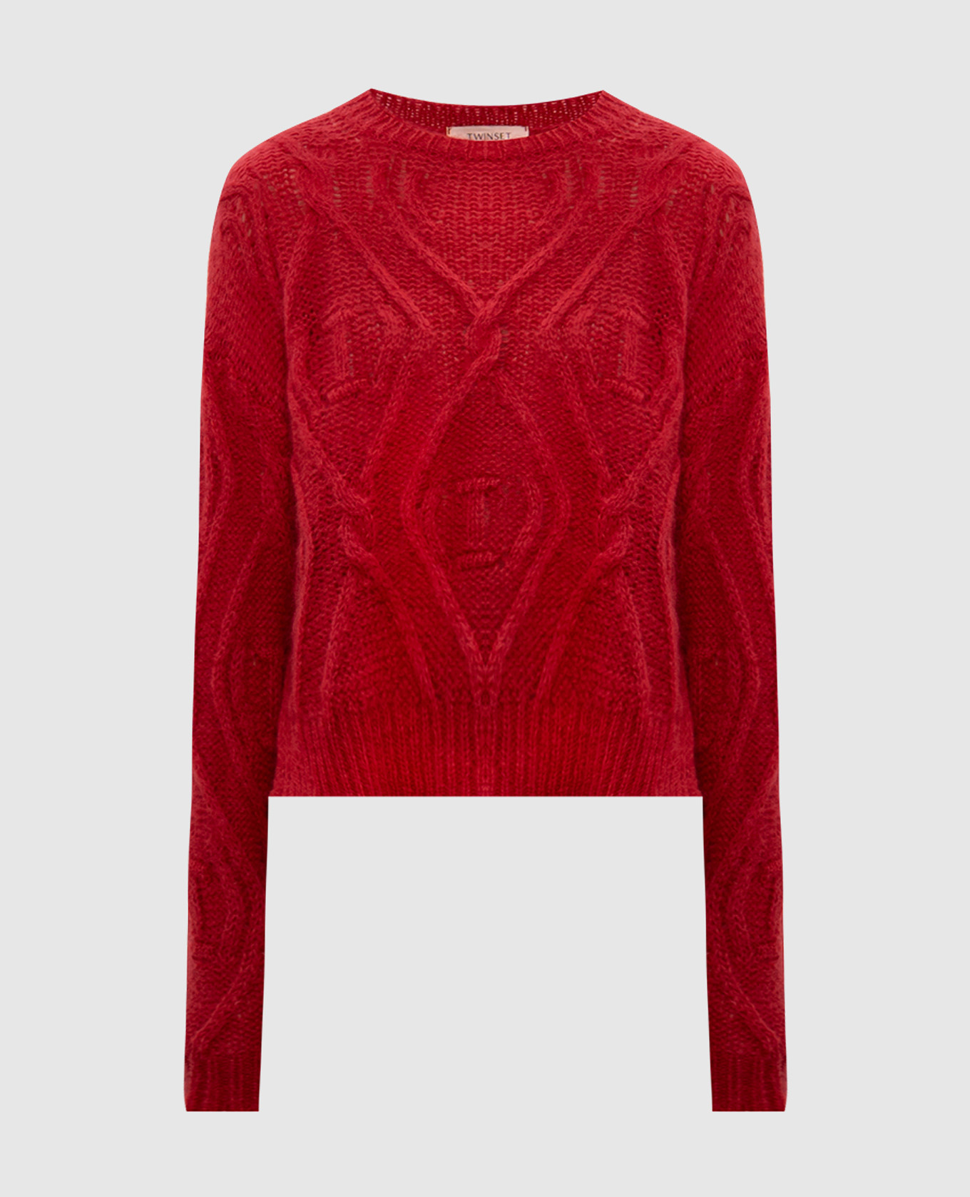 

Red sweater with wool in a textured pattern Twinset