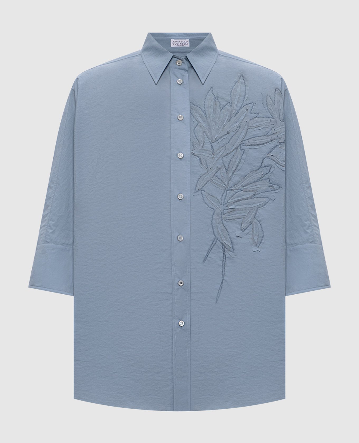 

Blue blouse with floral applique Brunello Cucinelli, Light blue