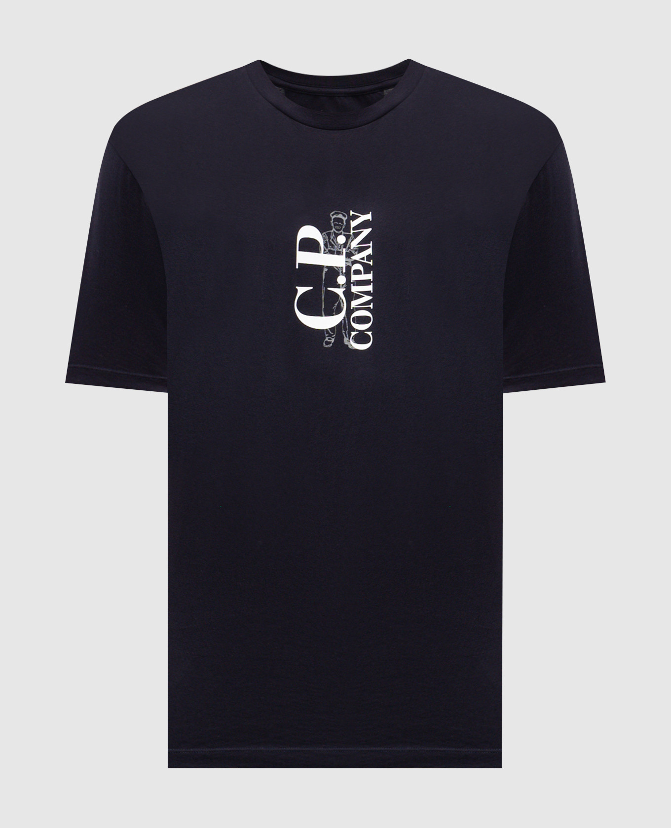 Blue t-shirt with logo print C.P. Company