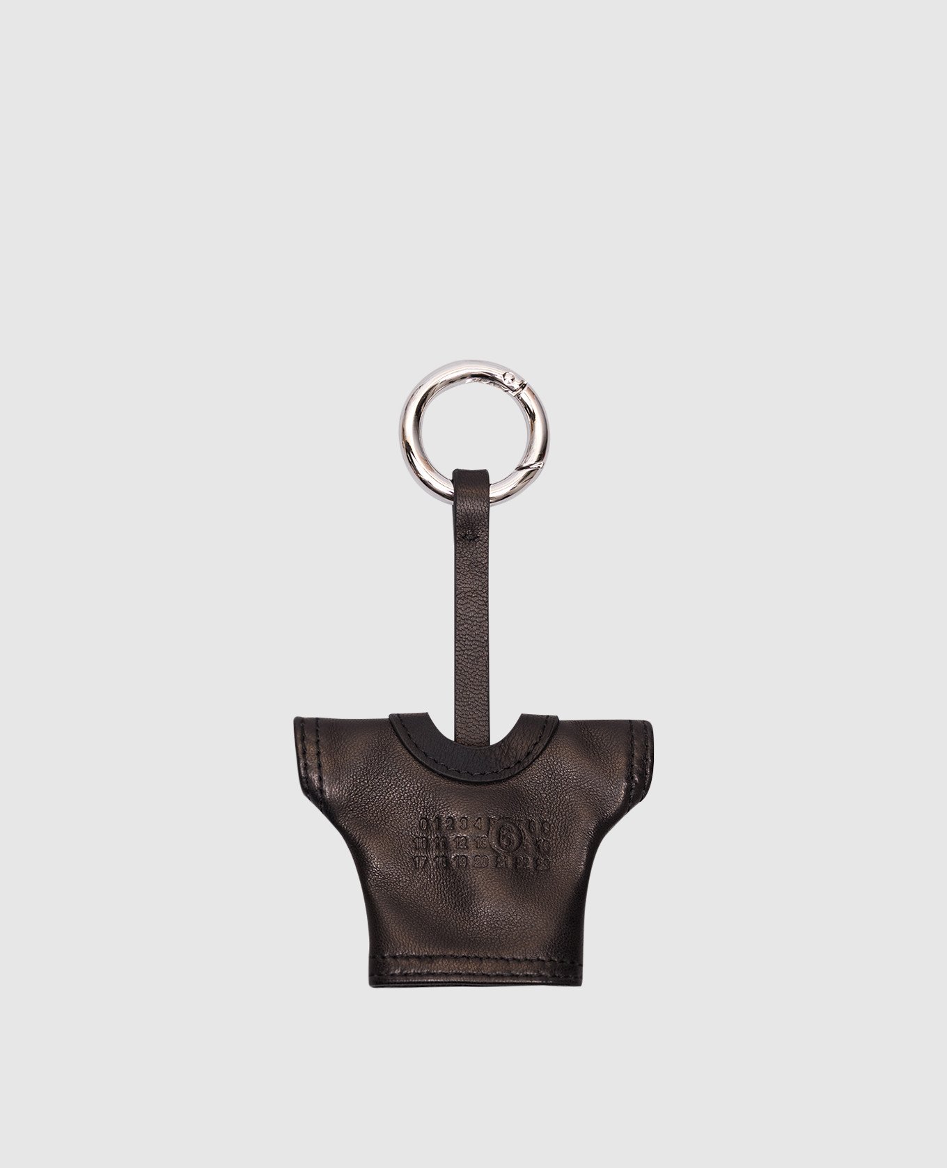 

Black leather T-shirt keychain Maison Margiela MM6