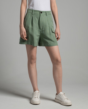 Woolrich Green linen cargo shorts CFWWSH0036FRUT3043
