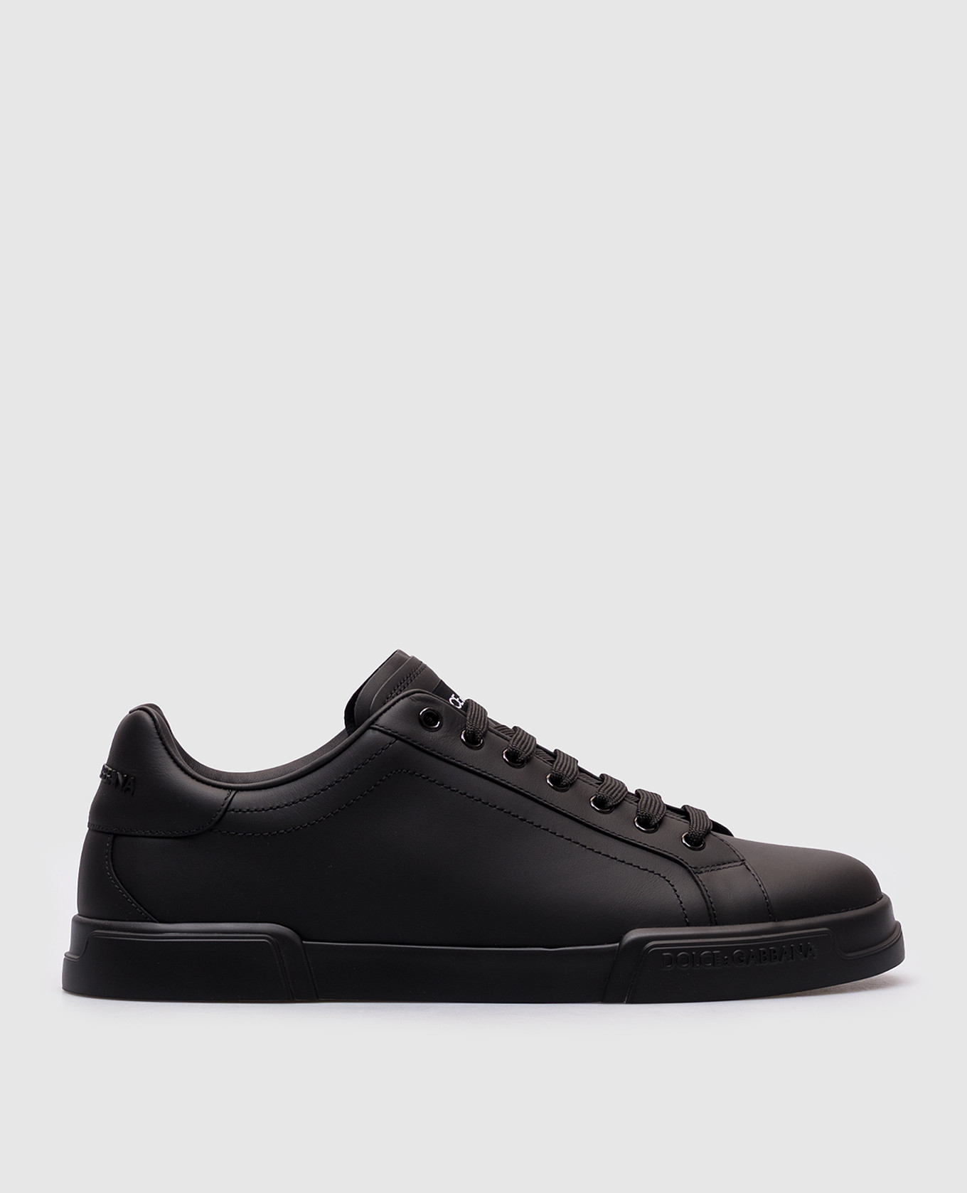 

Black leather Portofino sneakers with logo Dolce&Gabbana