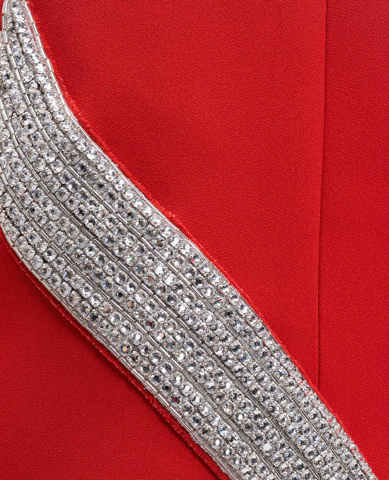 Red mini dress with crystals David Koma 4