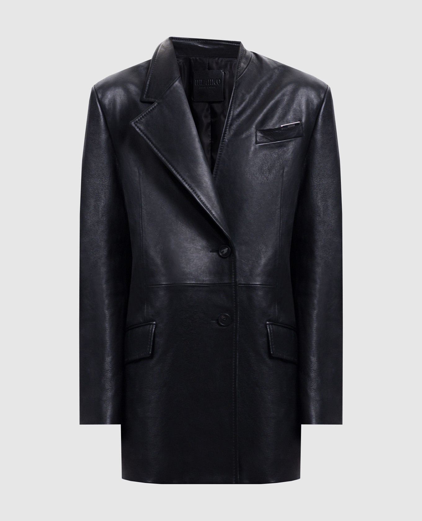 

Black leather jacket with logo The Attico