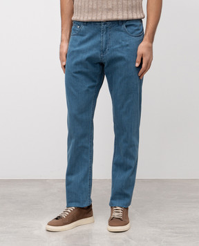 Cashmere&Whiskey MATERA blue jeans with logo patch 1820871