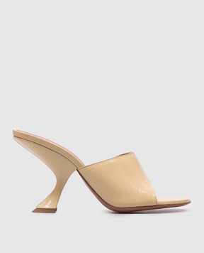 Amina Muaddi Taylor yellow leather mules 14S364270TAY