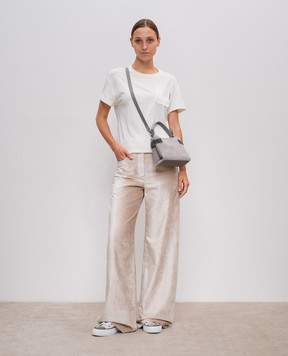 Brunello Cucinelli White monil chain t-shirt with silk trim M0T81EH900