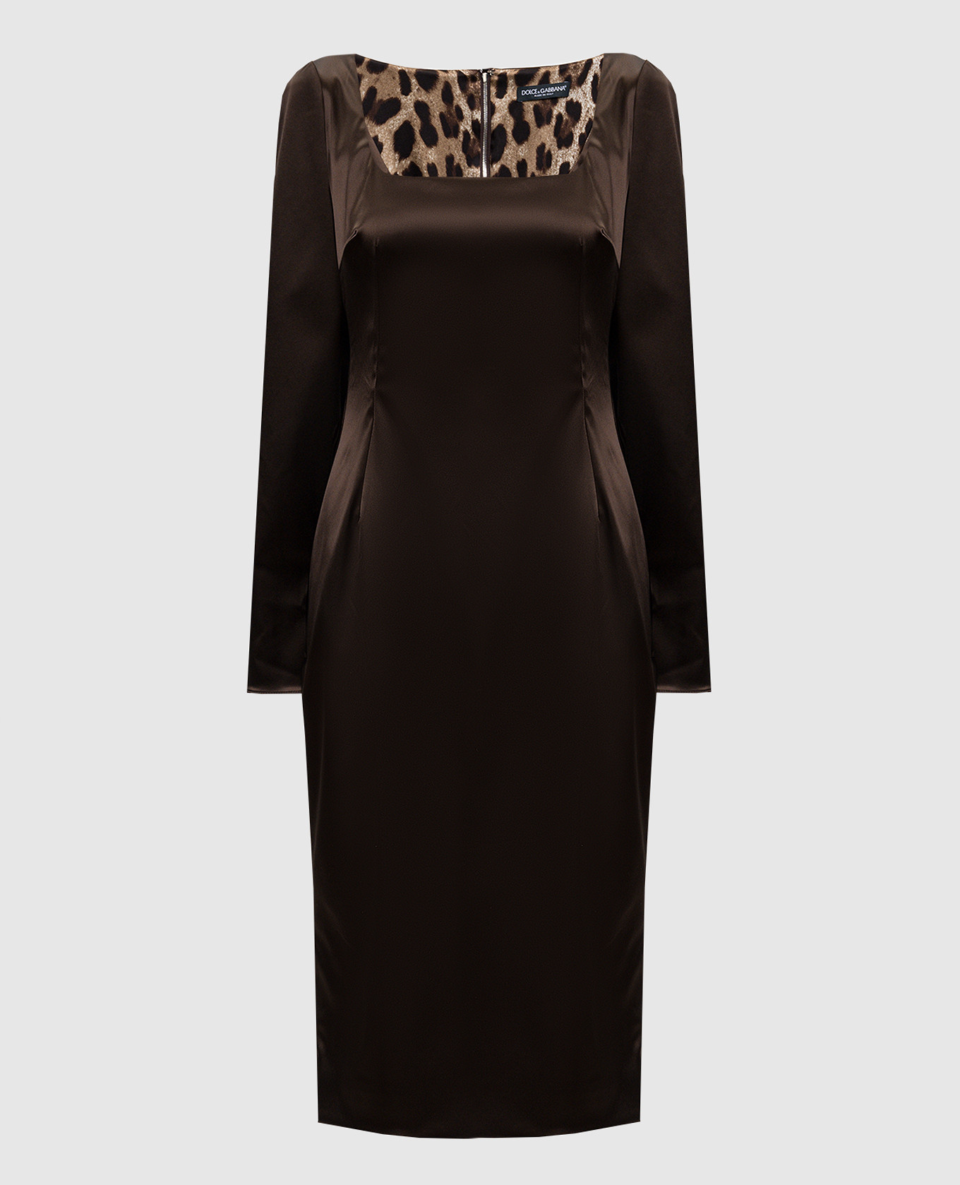 Brown dress with shiny texture Dolce&Gabbana