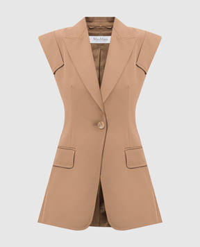 Max Mara Brown BERGAMO wool vest BERGAMO