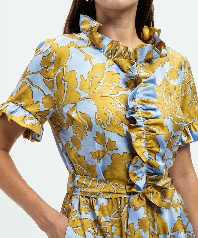 La DoubleJ - Long &amp; Sassy Tangle Light Blue floral silk dress  DRE0017SIL001TAN01 - shop with European delivery at Symbol
