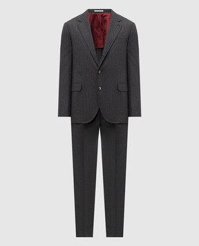 Brunello Cucinelli Gray striped wool suit MV410LDTH