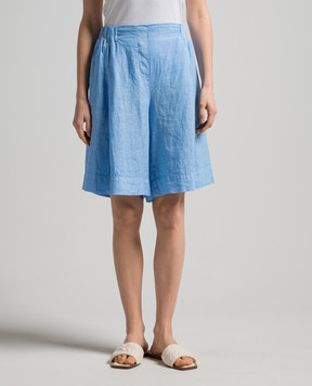 ANNECLAIRE Blue linen shorts D0691405