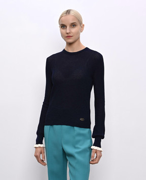 Valentino Blue jumper with logo 7B3KC66D9FH