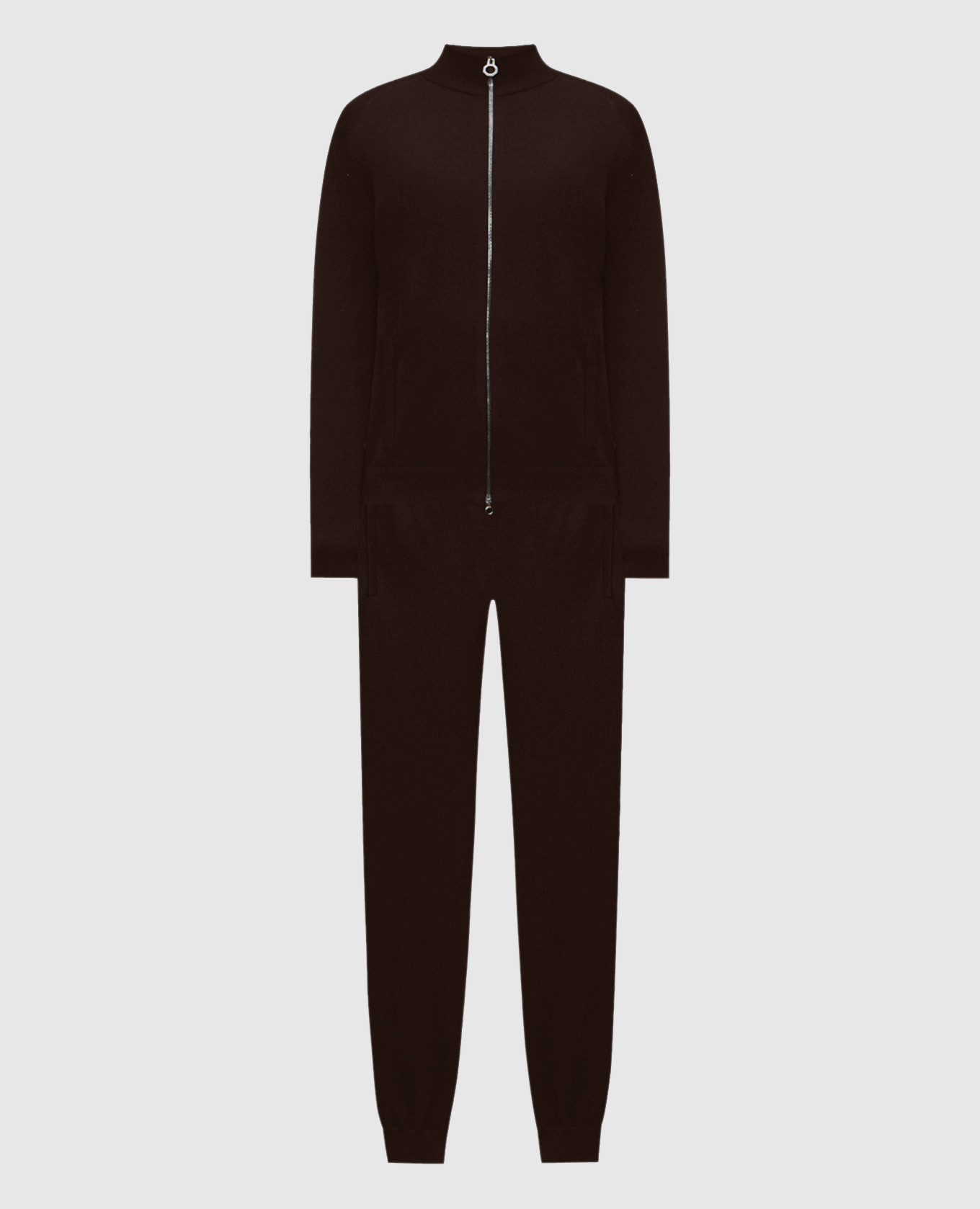 Brown cashmere tracksuit with branded detail Stefano Ricci
