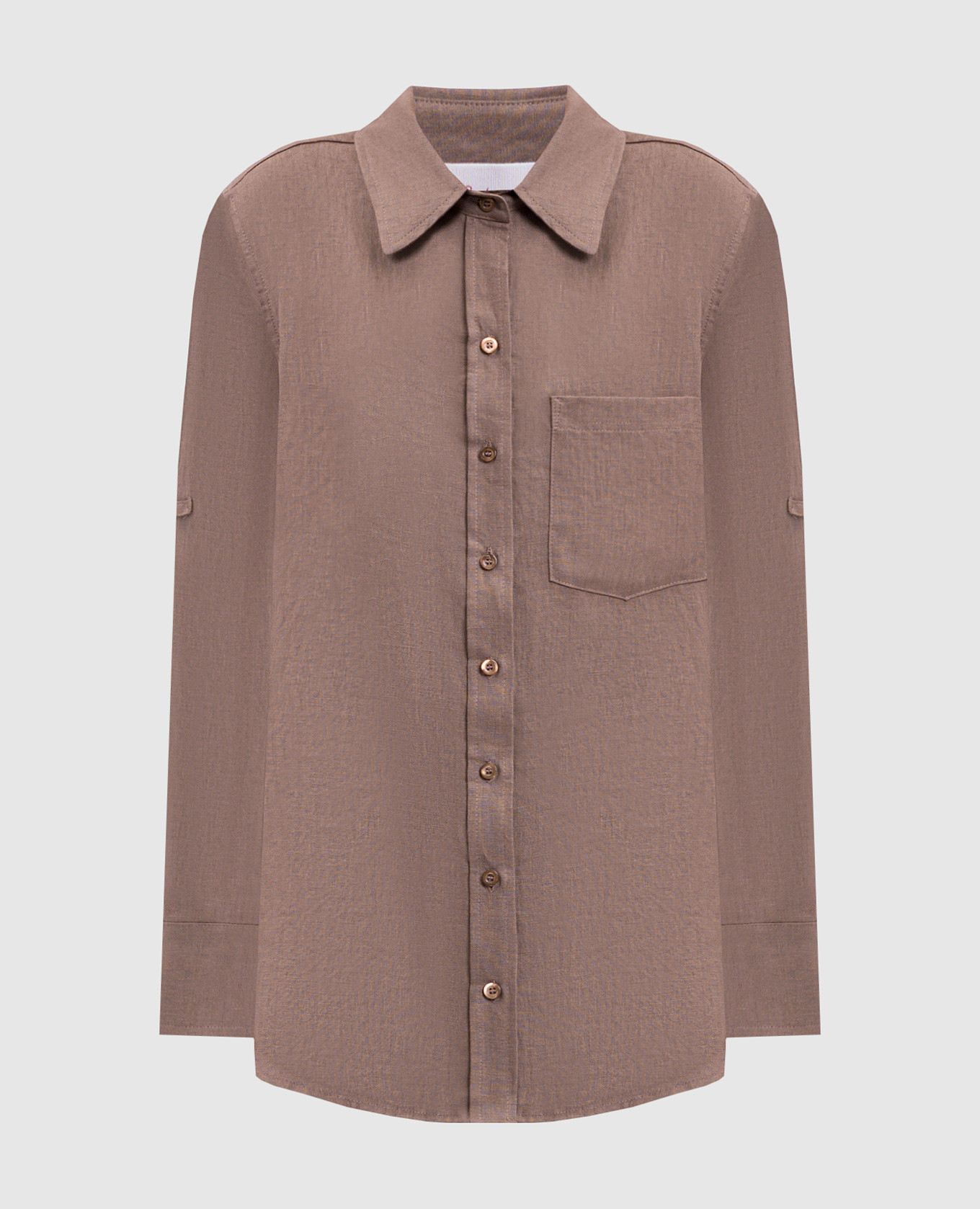Brown linen shirt Babe Pay Pls