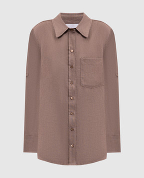 Babe Pay Pls Brown linen shirt 0D35020514