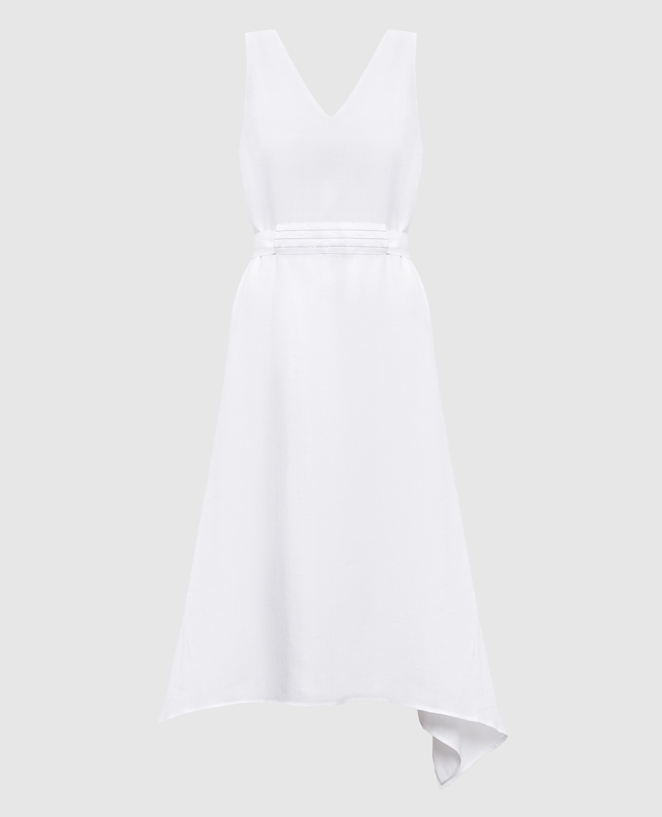 White linen dress with monil chain Peserico