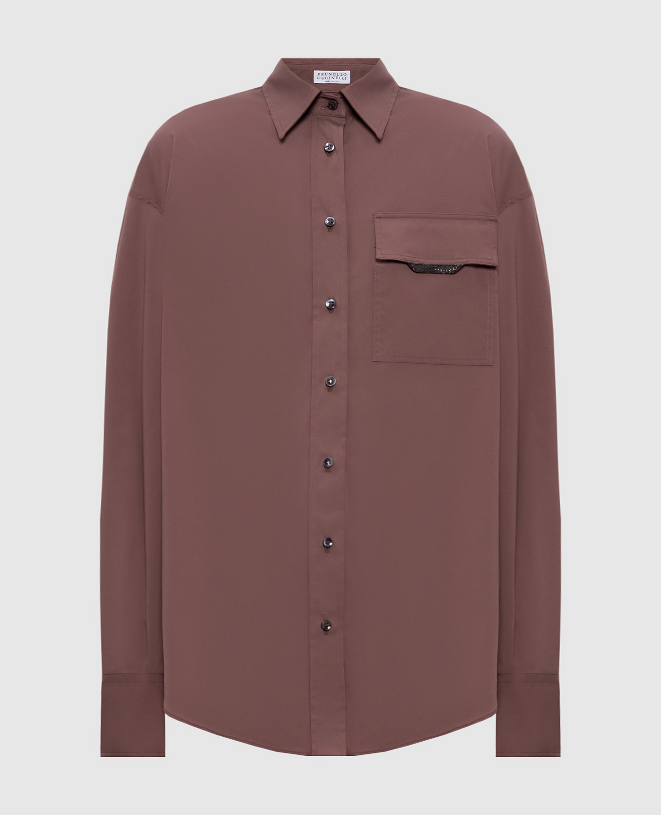 Brown straight-cut shirt Brunello Cucinelli