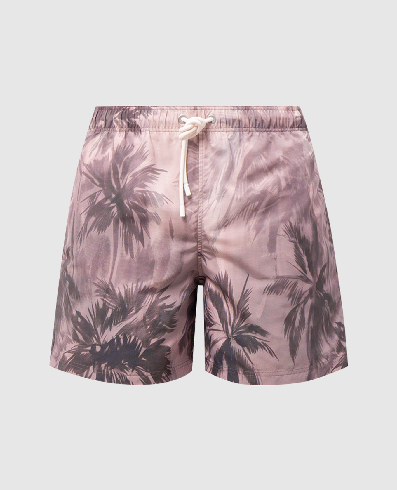 Brown Sunset Palm Print Swim Shorts Palm Angels