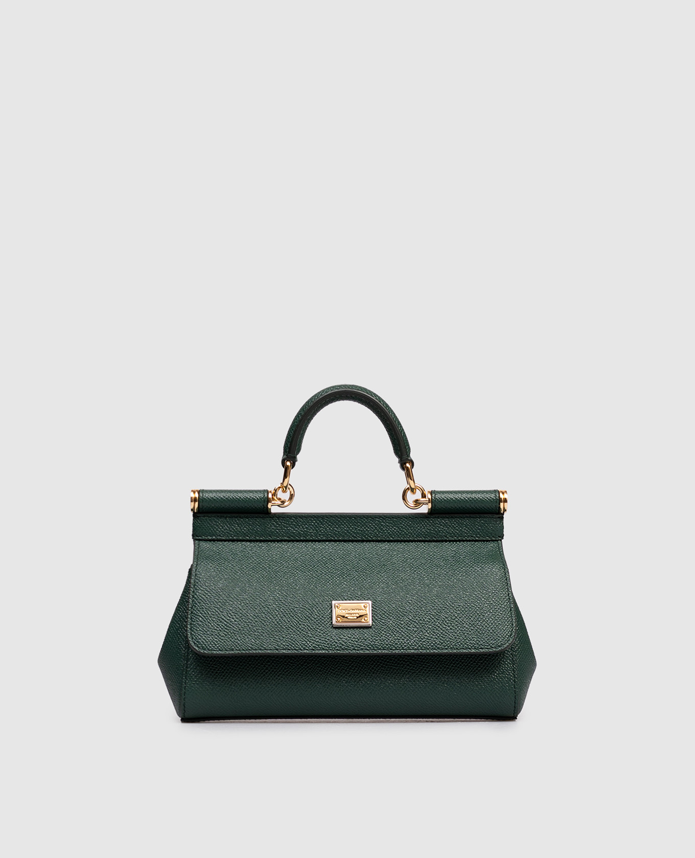 Sicily green leather mini bag with logo Dolce&Gabbana