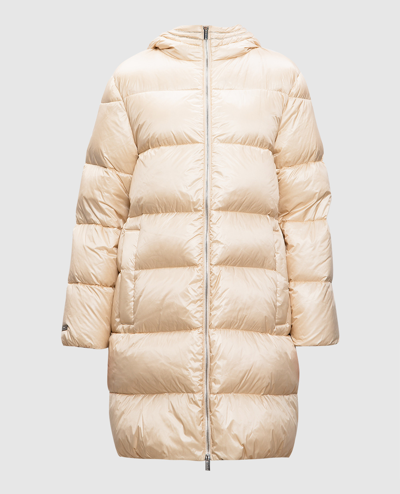 

Beige quilted down jacket with monil chain Peserico