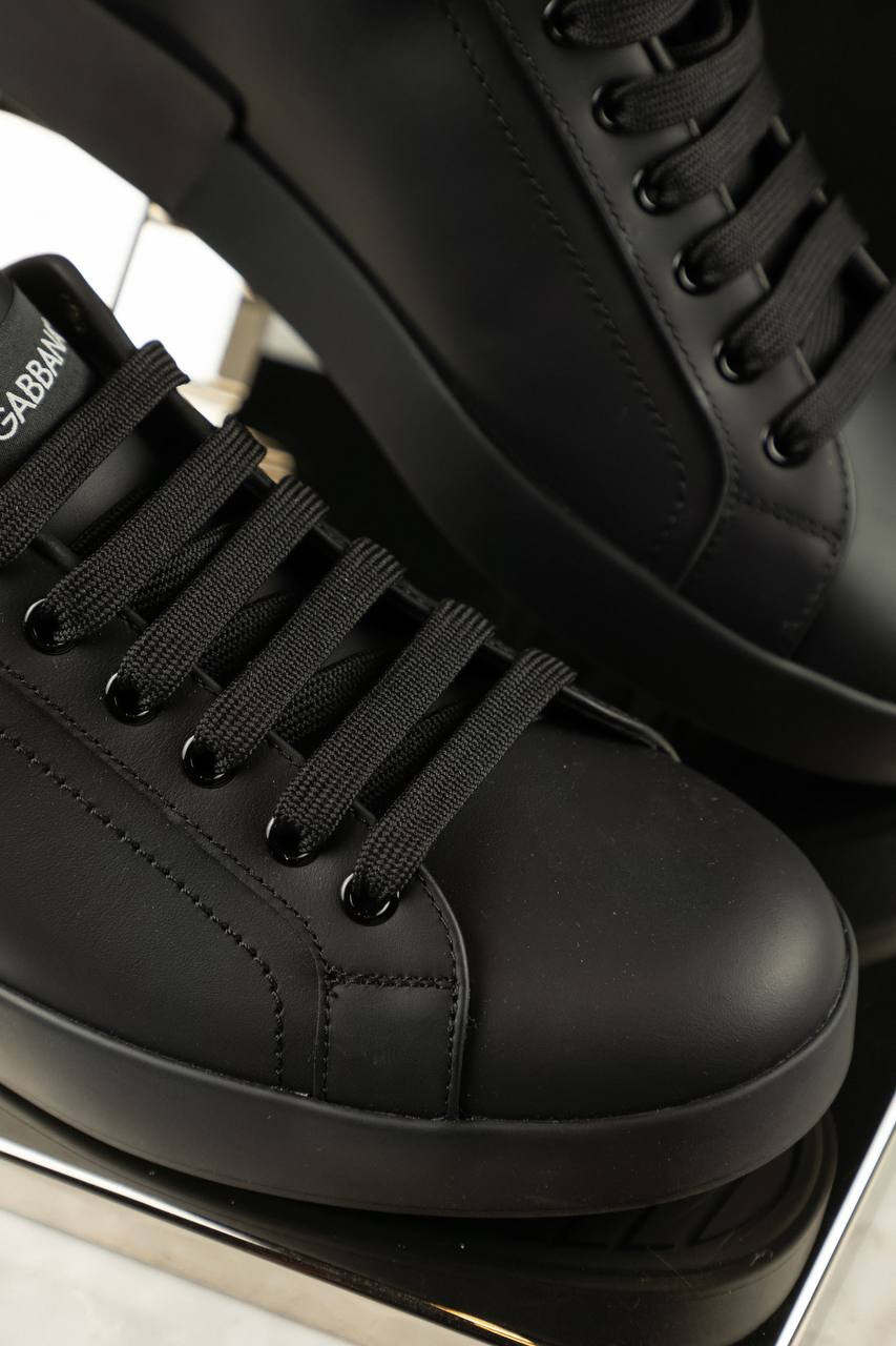 

Portofino black leather sneakers with logo Dolce&Gabbana