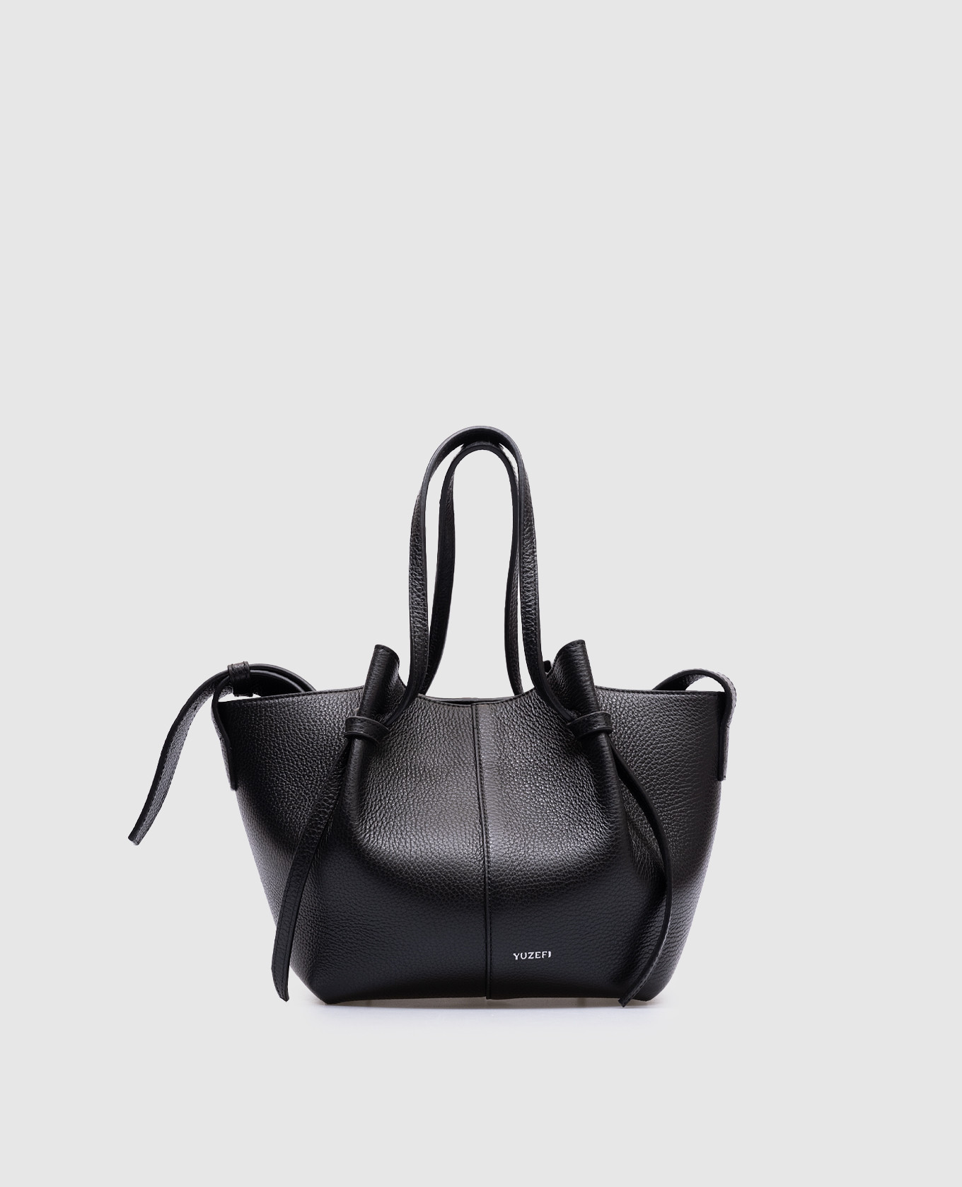 

Black leather SQUARE MOCHI tote bag YUZEFI, Черный