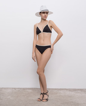 Brunello Cucinelli Brown swimsuit bodice with monil chain ML902VS189